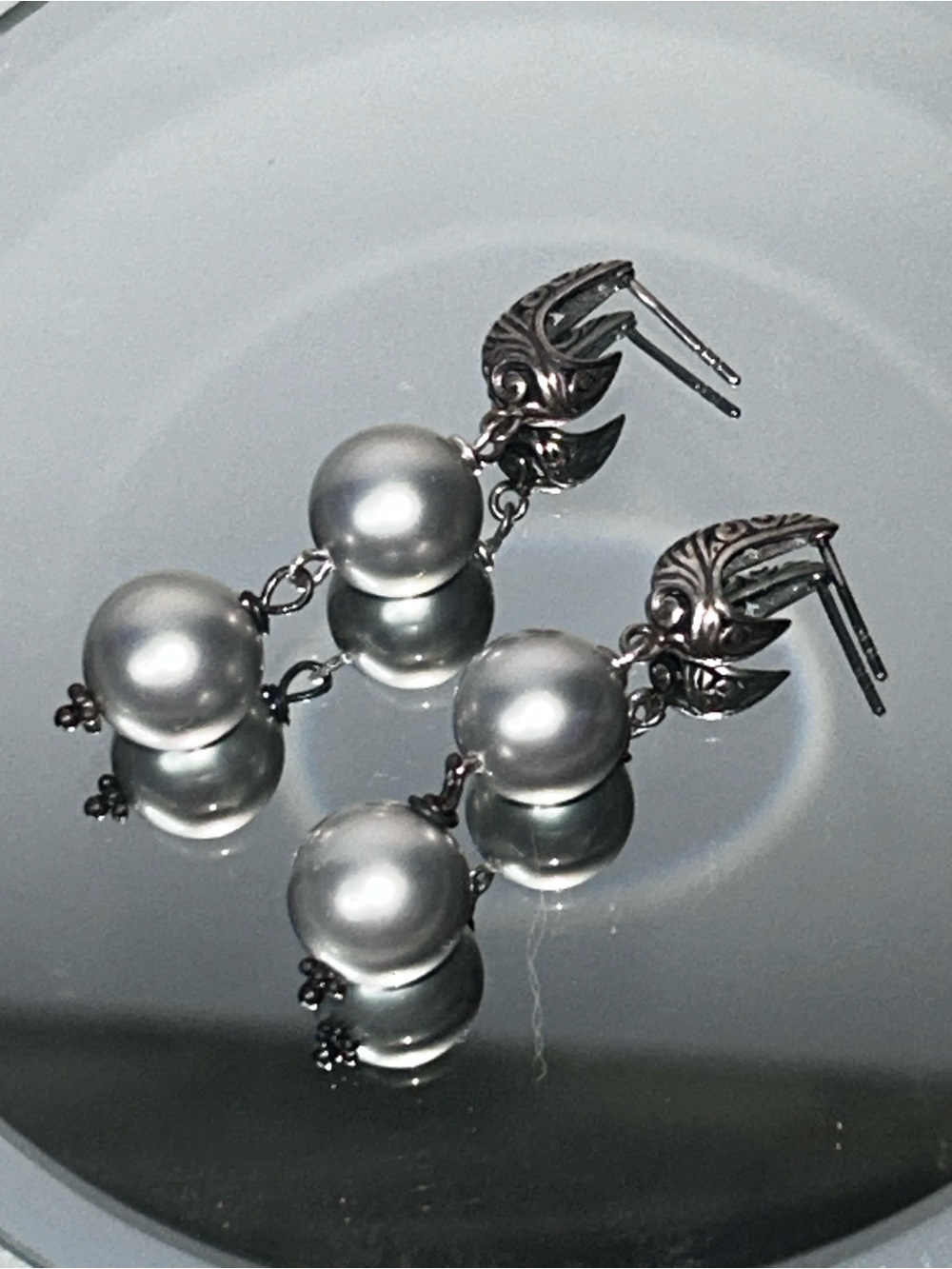 925 Sterling silver Pearl tear drop earrings